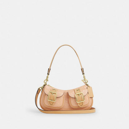 Coach Ashton Shoulder Bag In Signature Leather Gold Faded Blush