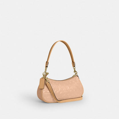 Coach Ashton Shoulder Bag In Signature Leather Gold Faded Blush