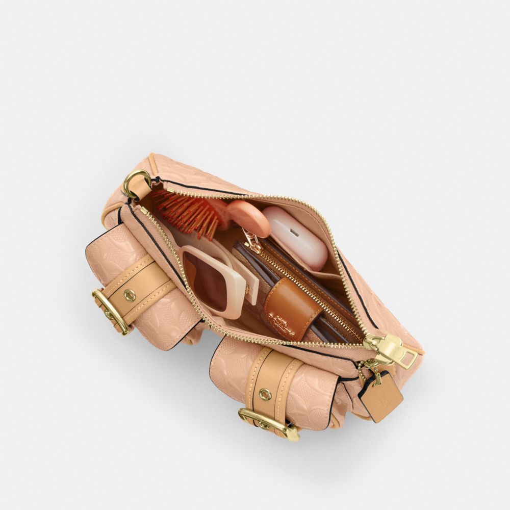 Coach Ashton Shoulder Bag In Signature Leather Gold Faded Blush