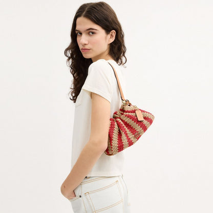 Coach Faye Shoulder Bag Gold Red Tan