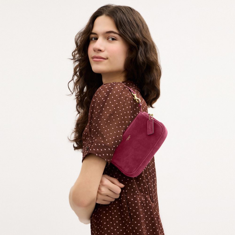 Coach Plaza Bag 18 Brass/Dark Fuchsia