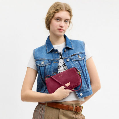 Coach Plaza Bag Brass/Dark Fuchsia