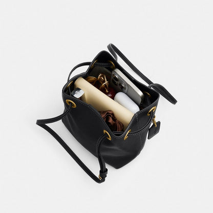 Coach Jade Drawstring Bag Brass/Black