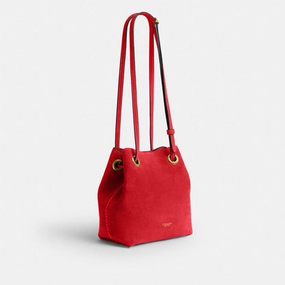 Coach Jade Drawstring Bag Brass/Candy Apple