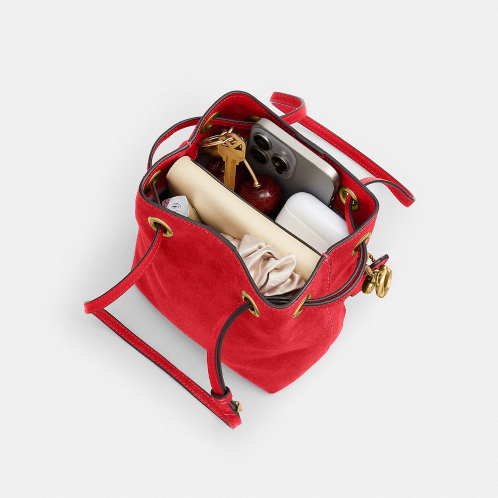 Coach Jade Drawstring Bag Brass/Candy Apple