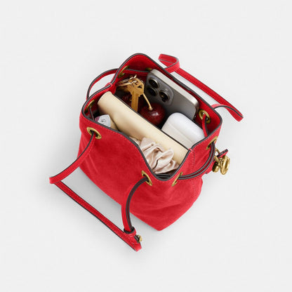 Coach Jade Drawstring Bag Brass/Candy Apple