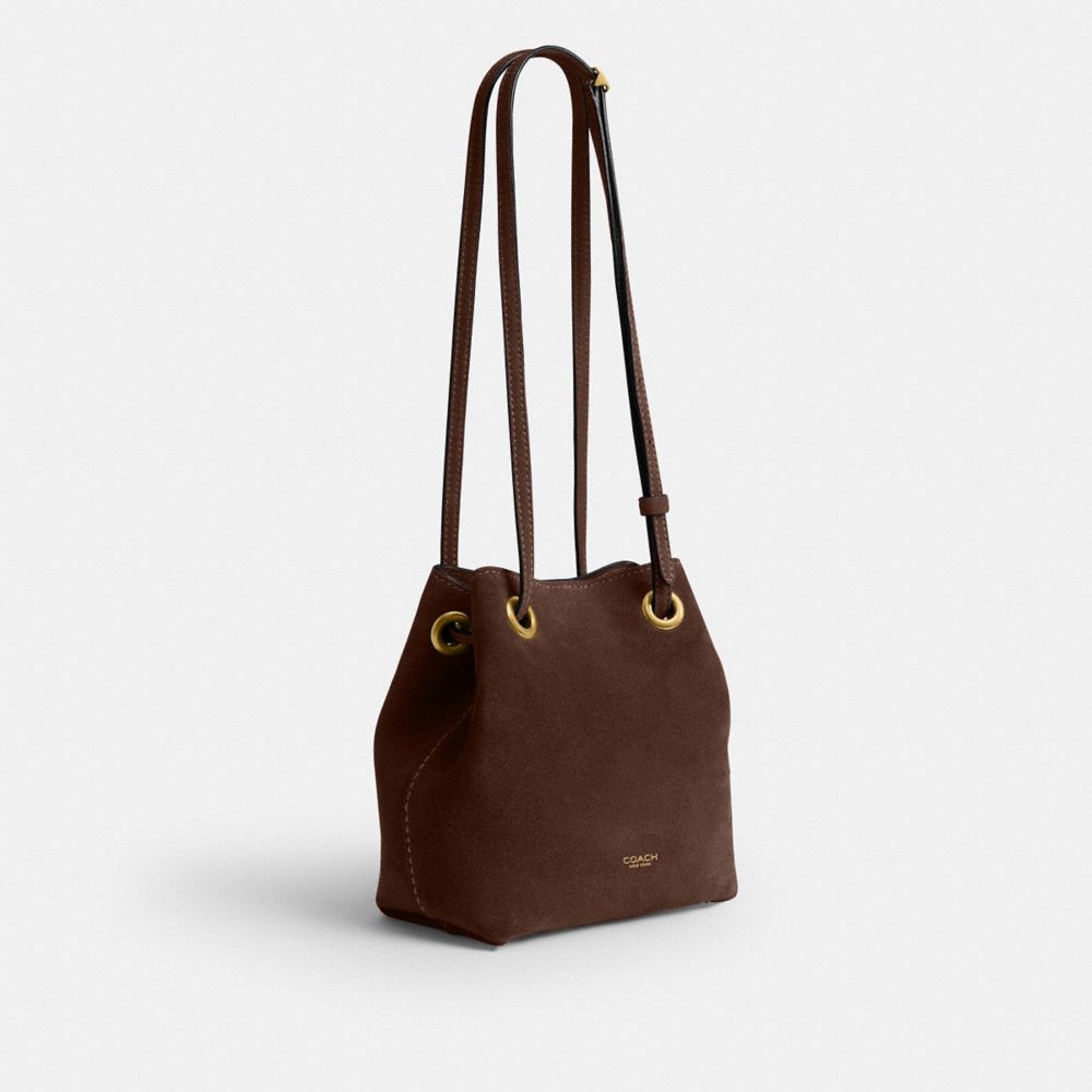 Coach Jade Drawstring Bag Brass/Dark Chocolate