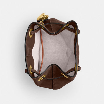 Coach Jade Drawstring Bag Brass/Dark Chocolate