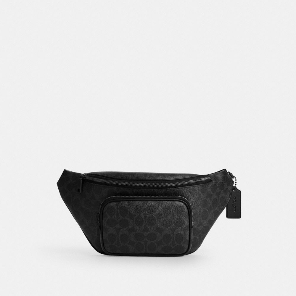 Coach Travis Belt Bag 35 In Signature Canvas Matte Black Black Signature