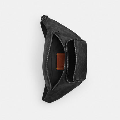 Coach Travis Belt Bag 35 In Signature Canvas Matte Black Black Signature