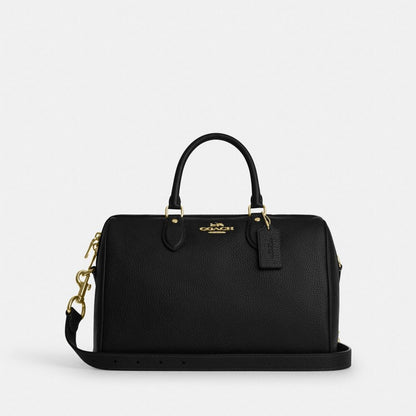 Coach Rowan Large Satchel Bag Gold Black