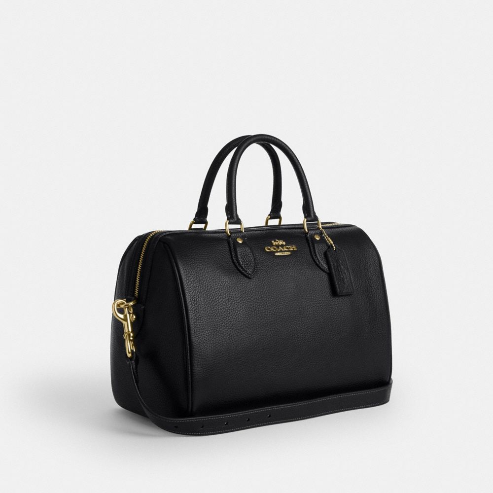 Coach Rowan Large Satchel Bag Gold Black