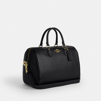Coach Rowan Large Satchel Bag Gold Black