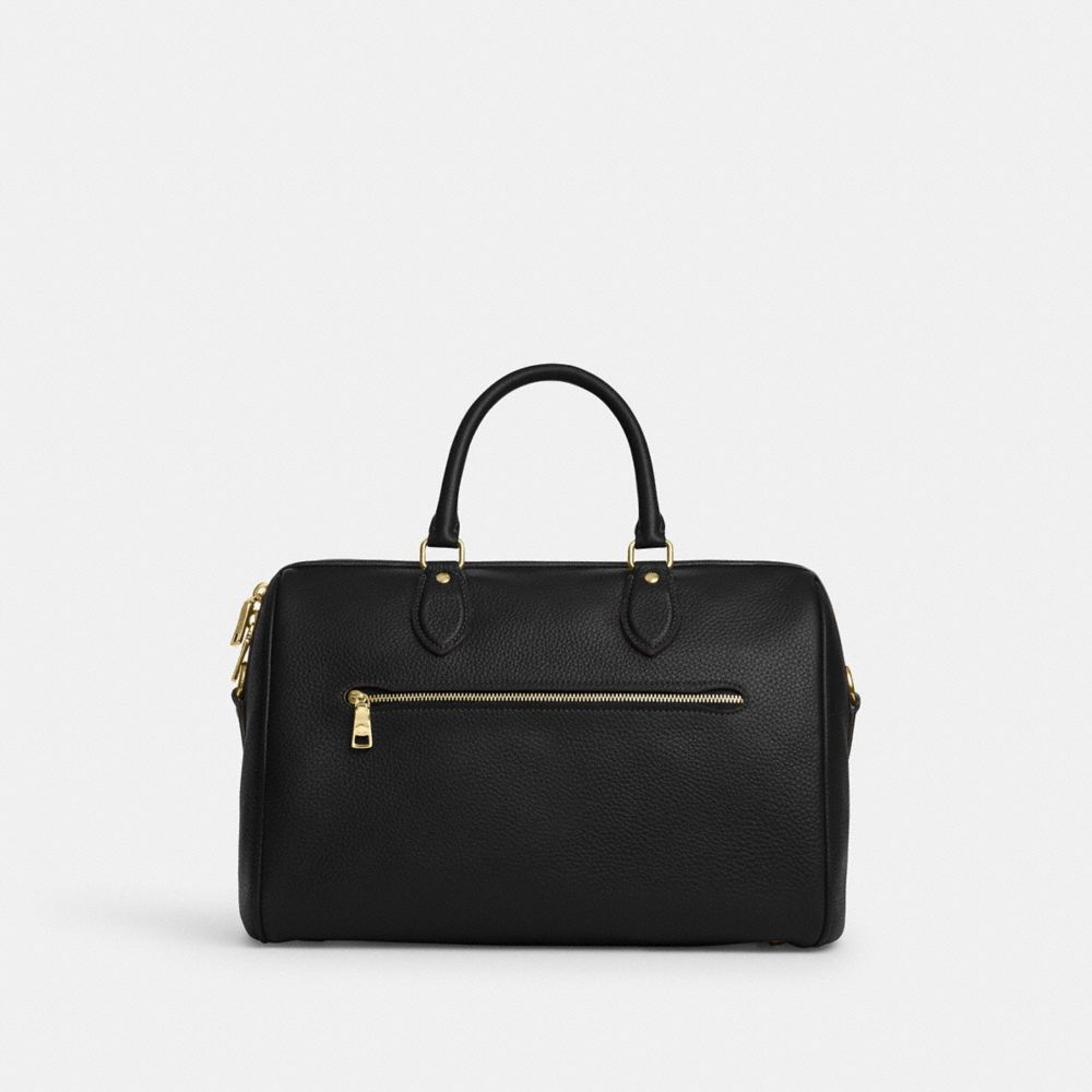 Coach Rowan Large Satchel Bag Gold Black
