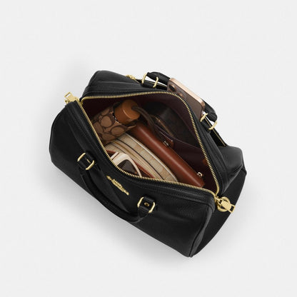 Coach Rowan Large Satchel Bag Gold Black