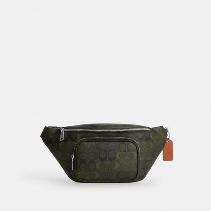 Coach Travis Belt Bag 35 In Signature Camo Print Silver/Green