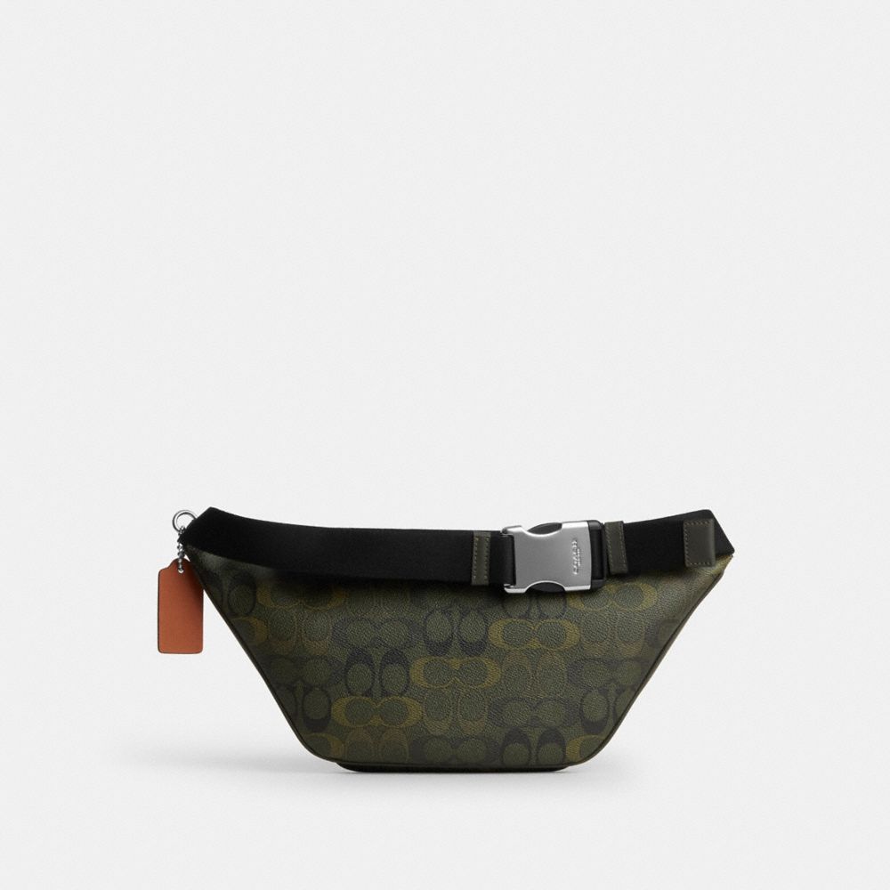 Coach Travis Belt Bag 35 In Signature Camo Print Silver/Green