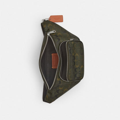 Coach Travis Belt Bag 35 In Signature Camo Print Silver/Green