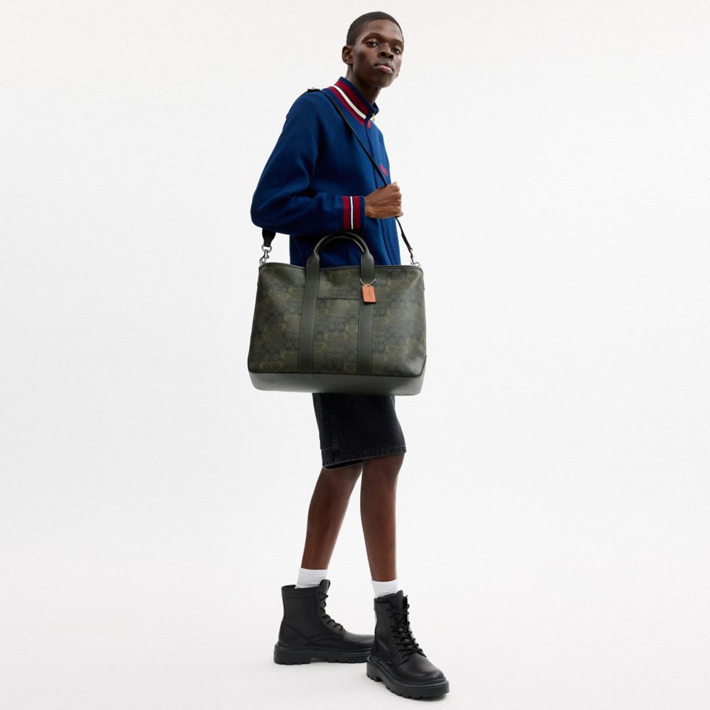 Coach Grayson Tote Bag In Signature Camo Print Silver/Green