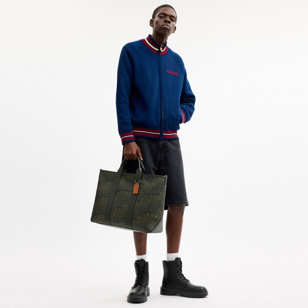 Coach Grayson Tote Bag In Signature Camo Print Silver/Green