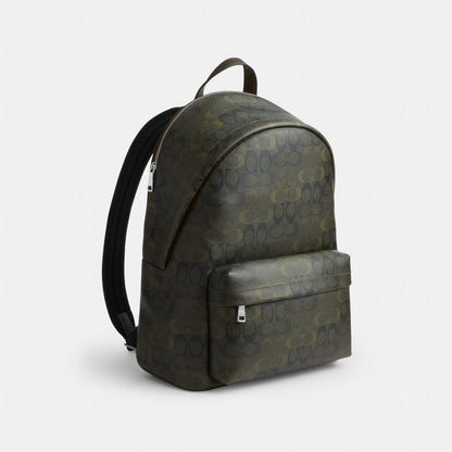 Coach Taylor Backpack In Signature Camo Print Silver/Green