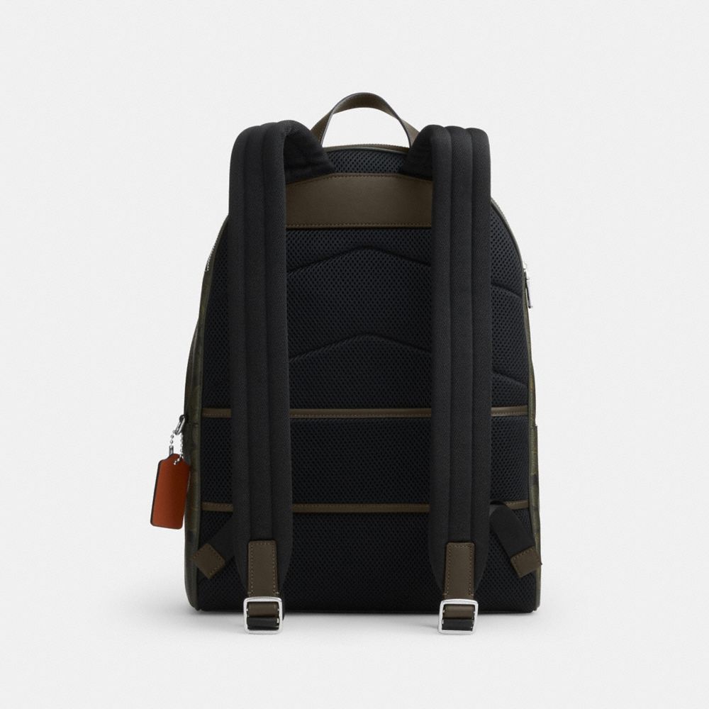 Coach Taylor Backpack In Signature Camo Print Silver/Green