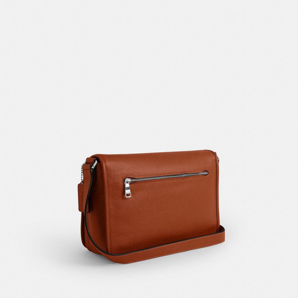 Coach Colby Messenger Bag 32 Silver Amber Brown