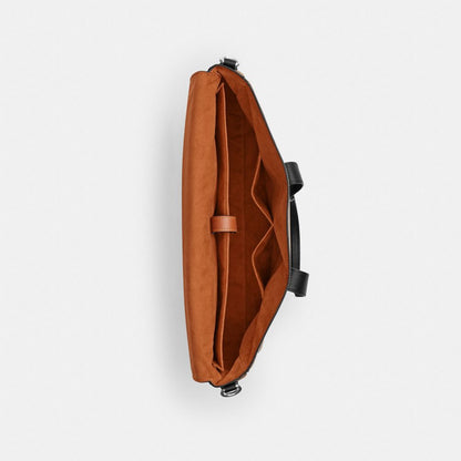 Coach Sullivan Portfolio Brief In Signature Canvas Silver/Tan Black