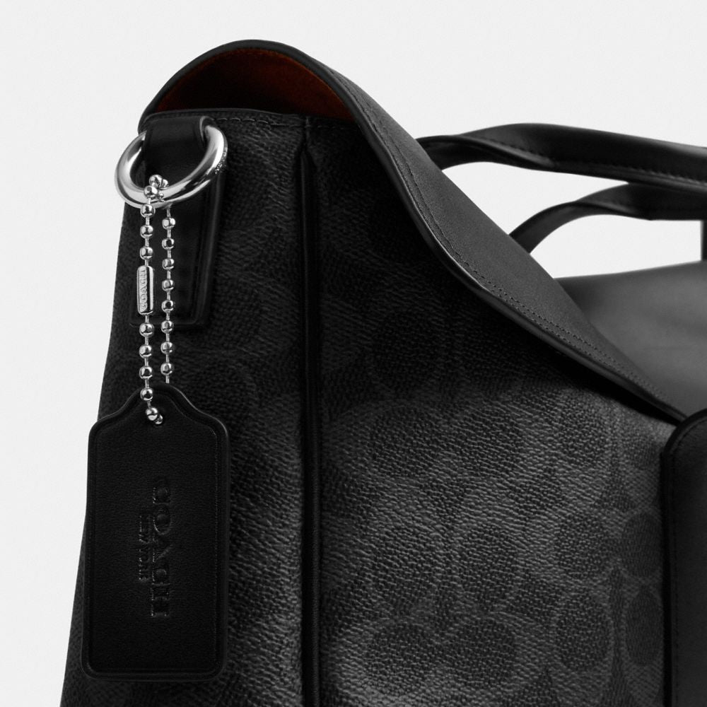 Coach Sullivan Portfolio Brief In Signature Canvas Silver/Black Signature