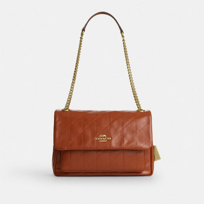 Coach Elodie Crossbody Bag With Quilting Gold Cinnamon