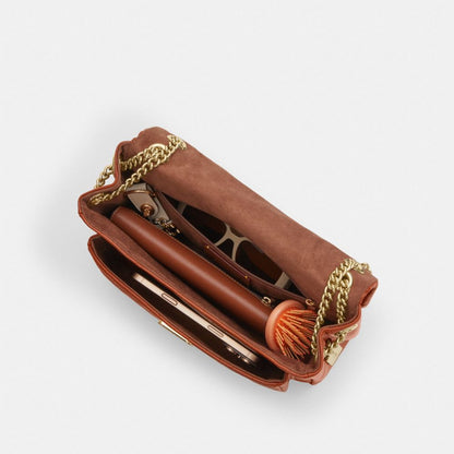 Coach Elodie Crossbody Bag With Quilting Gold Cinnamon