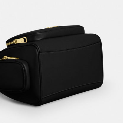 Coach Rowan Satchel Bag With Pockets Gold/Black