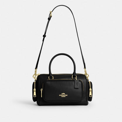 Coach Rowan Satchel Bag With Pockets Gold/Black