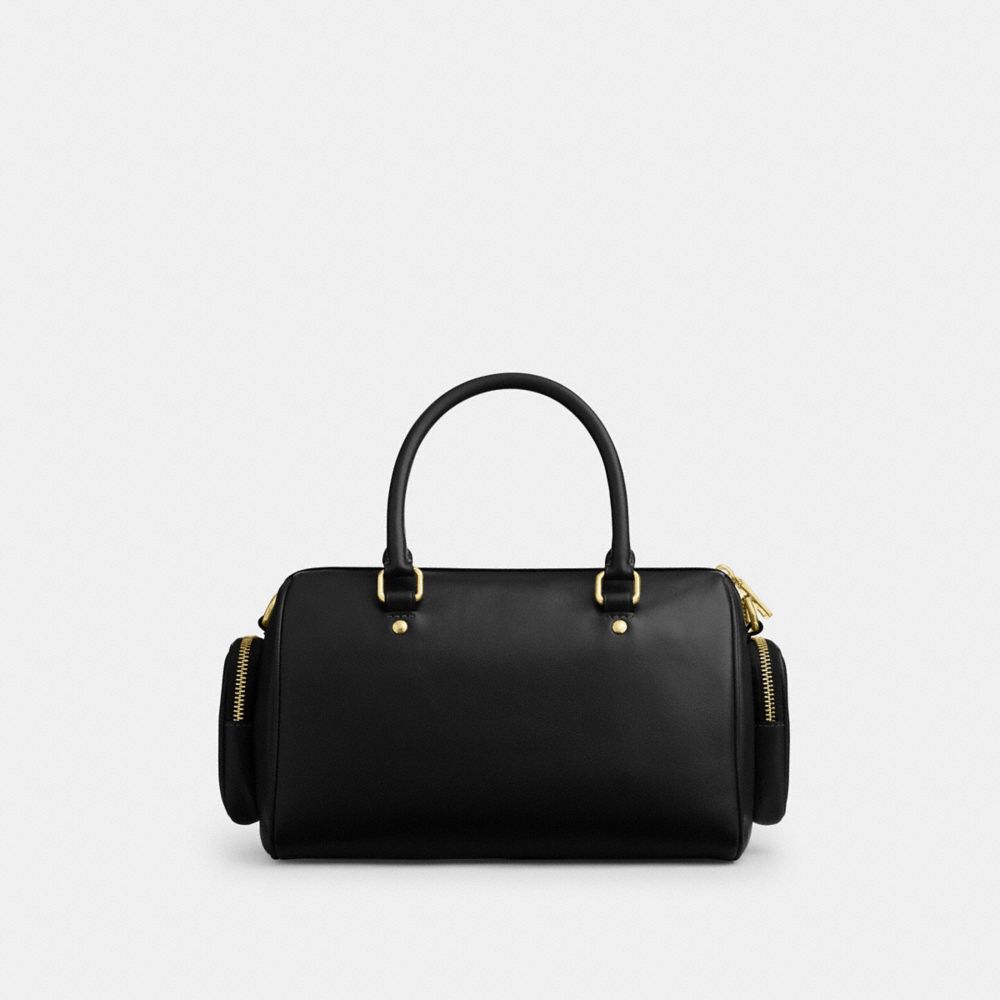 Coach Rowan Satchel Bag With Pockets Gold/Black