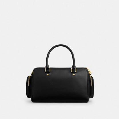 Coach Rowan Satchel Bag With Pockets Gold/Black