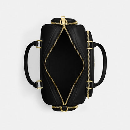 Coach Rowan Satchel Bag With Pockets Gold/Black