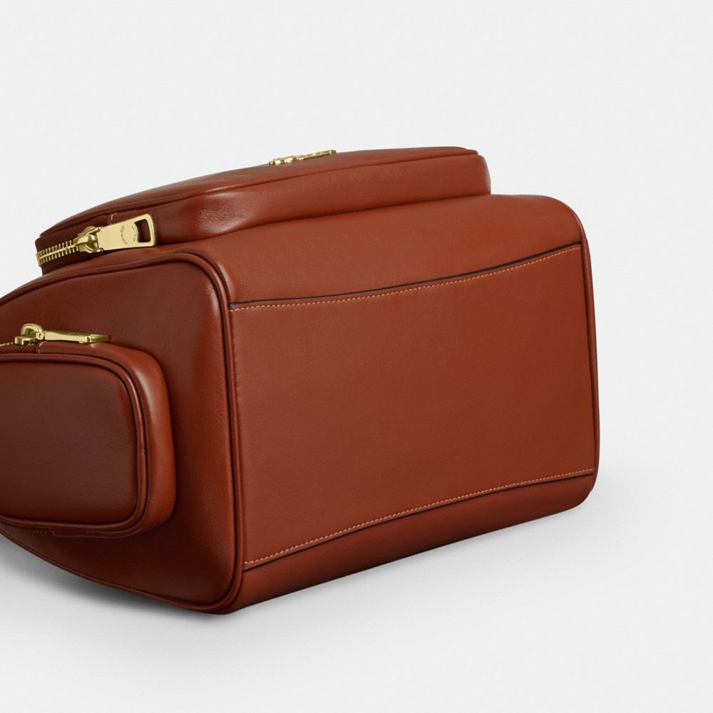 Coach Rowan Satchel Bag With Pockets Gold/Cinnamon