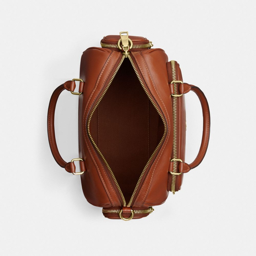 Coach Rowan Satchel Bag With Pockets Gold/Cinnamon