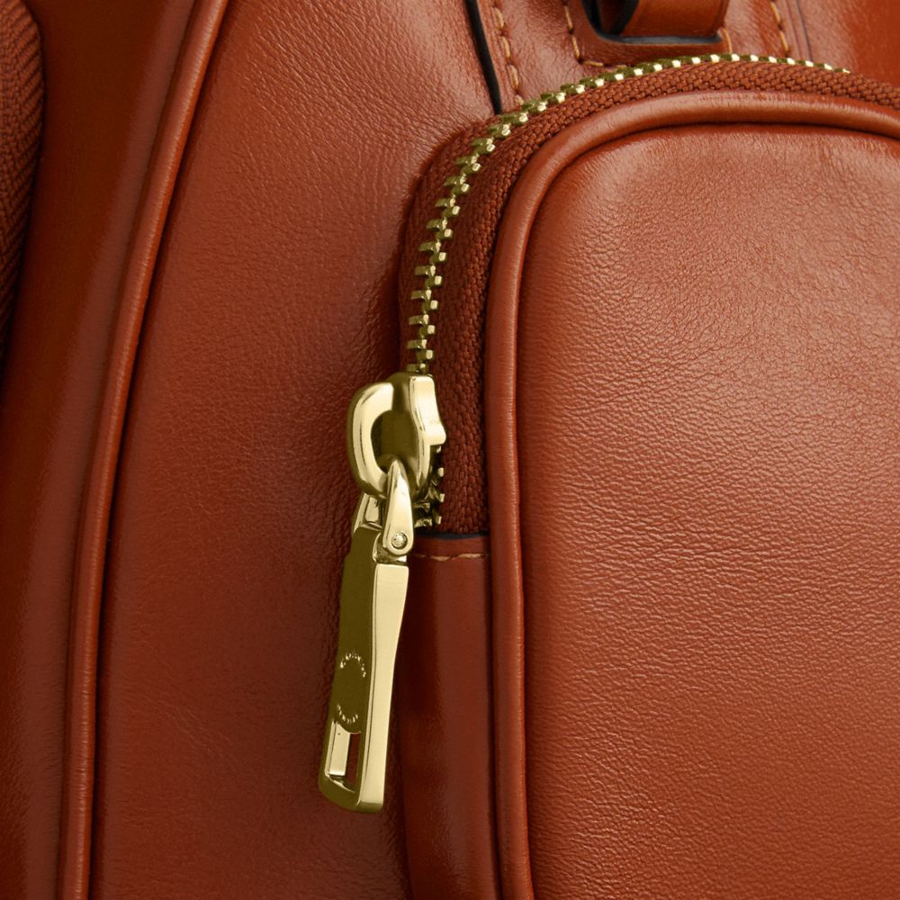 Coach Rowan Satchel Bag With Pockets Gold/Cinnamon