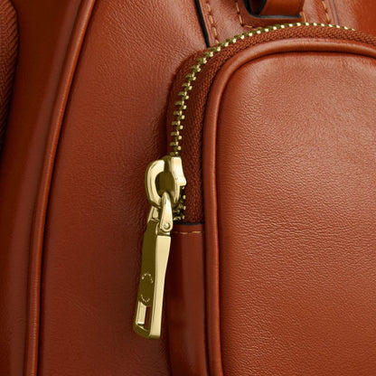 Coach Rowan Satchel Bag With Pockets Gold/Cinnamon