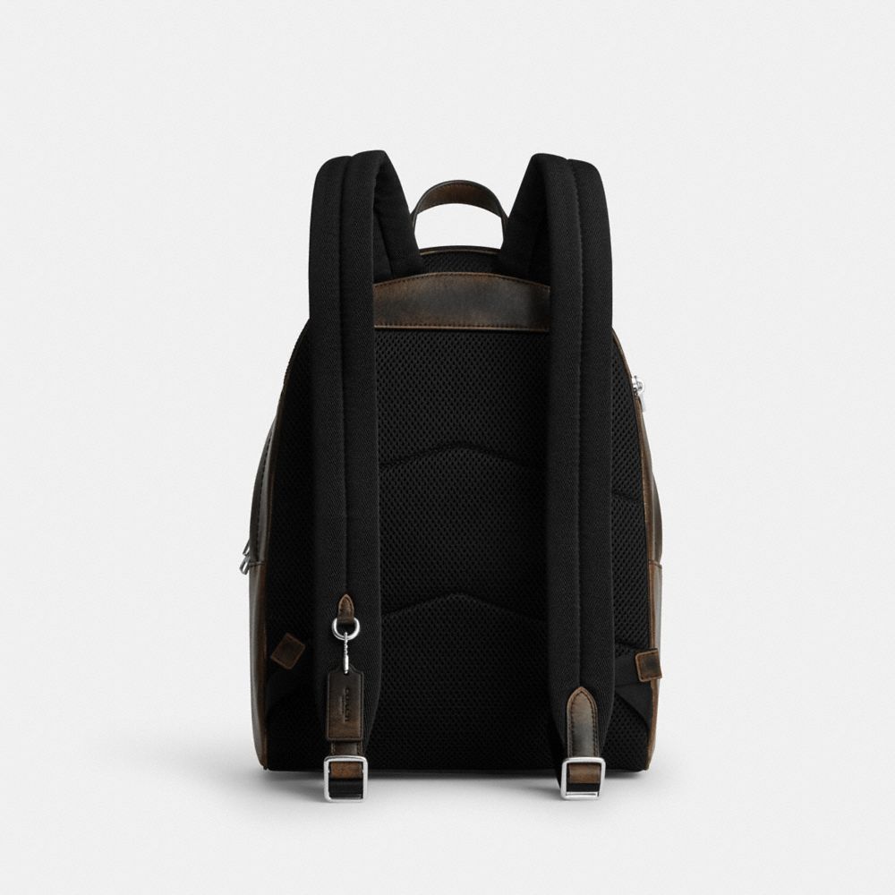 Coach Taylor Small Backpack In Loved Leather Silver/Black Brown