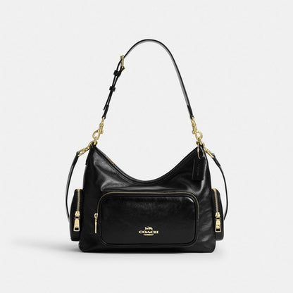 Coach Laurel Shoulder Bag With Pockets Gold/Black