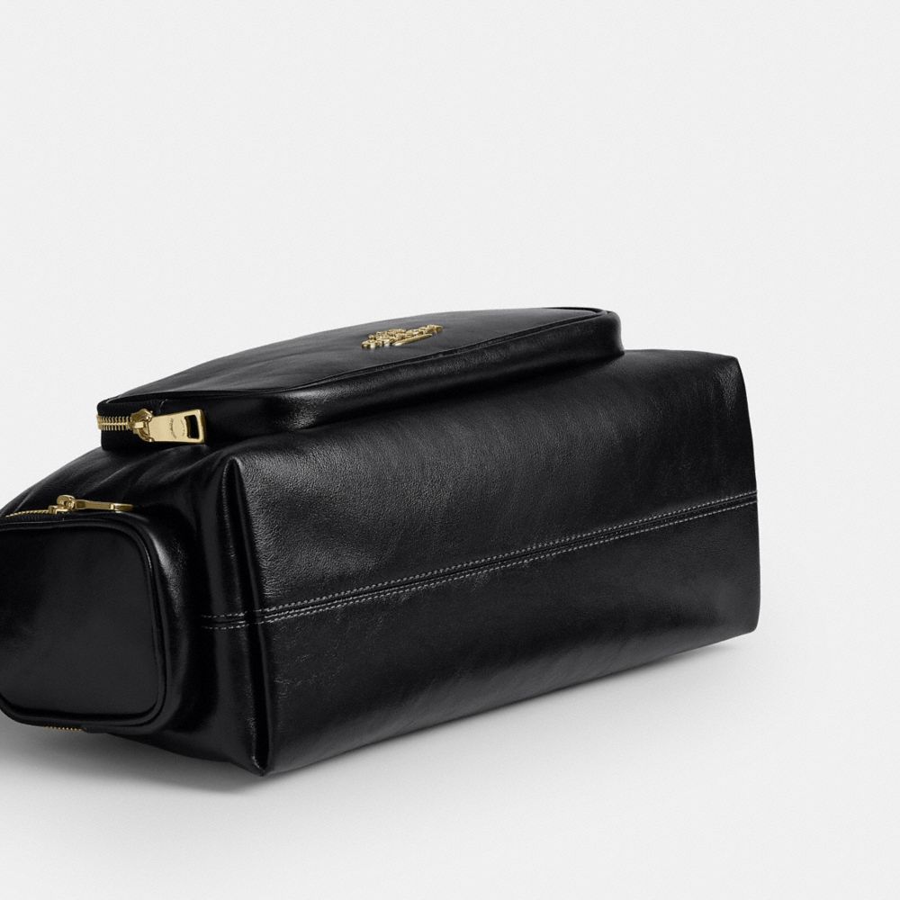 Coach Laurel Shoulder Bag With Pockets Gold/Black