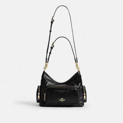 Coach Laurel Shoulder Bag With Pockets Gold/Black