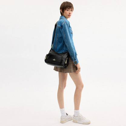 Coach Laurel Shoulder Bag With Pockets Gold/Black