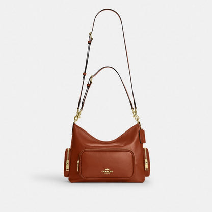 Coach Laurel Shoulder Bag With Pockets Gold/Cinnamon