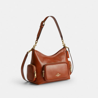 Coach Laurel Shoulder Bag With Pockets Gold/Cinnamon