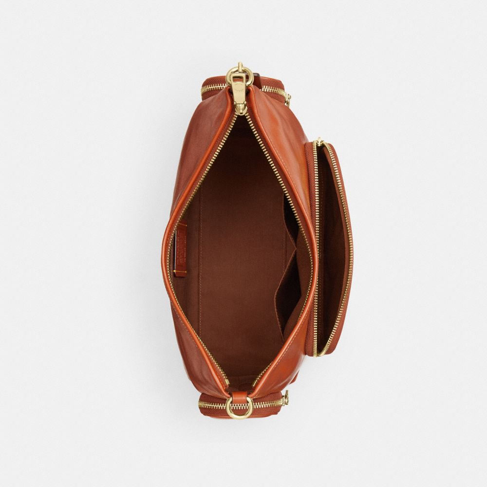 Coach Laurel Shoulder Bag With Pockets Gold/Cinnamon
