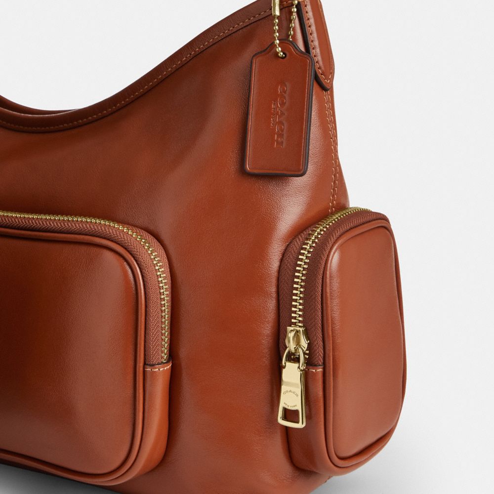 Coach Laurel Shoulder Bag With Pockets Gold/Cinnamon