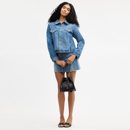 Coach Rowan Bucket Bag With Pocket Gold/Black